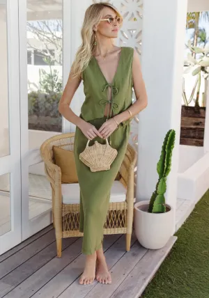 WS Clunes Midi Skirt - Cactus